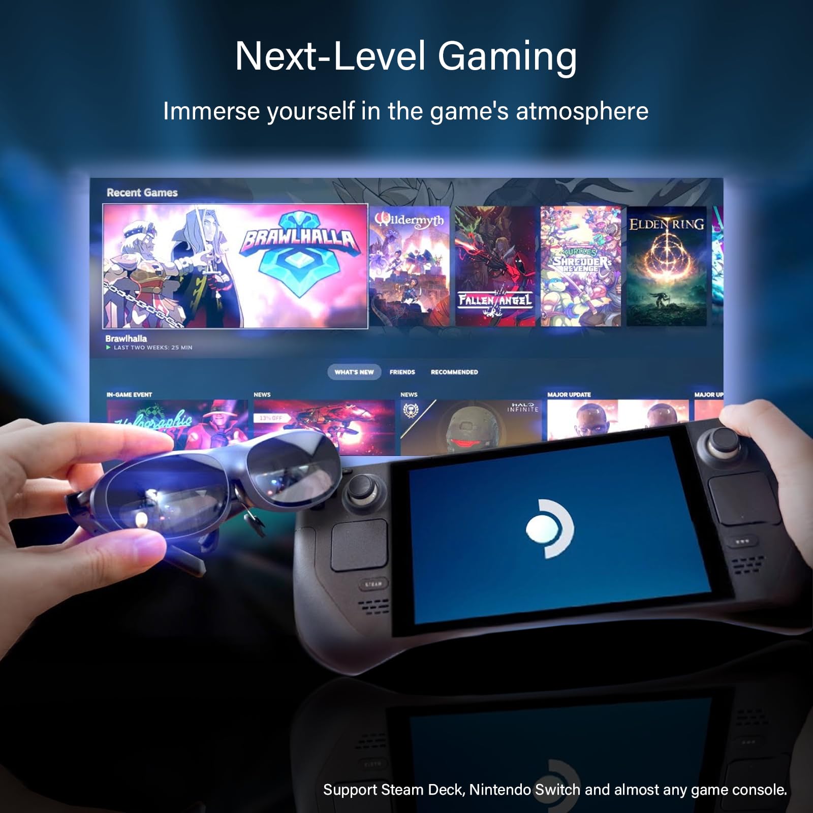 Rokid Ar Joy Pack Ar Glasses, Smart Glasses Max With Station, 360'' Micro Oled Display, Google Play, Media Streaming, Hdcp Suppo